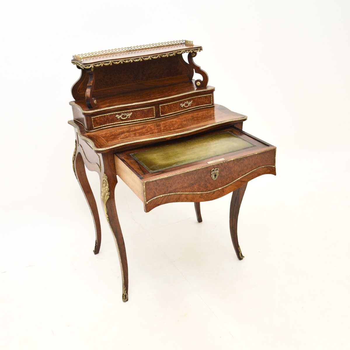 Antique French Amboyna and Rosewood Escritoire Writing Desk